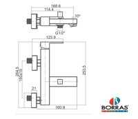 MEDIDAS MONOMANDO BAÑO-DUCHA CAT BORRAS